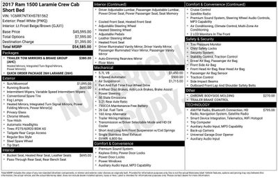 2017 RAM 1500 Laramie Crew Cab 4x4 5'7" Box