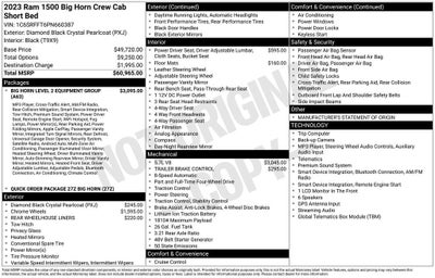 2023 RAM 1500 Big Horn Crew Cab 4x4 5'7" Box