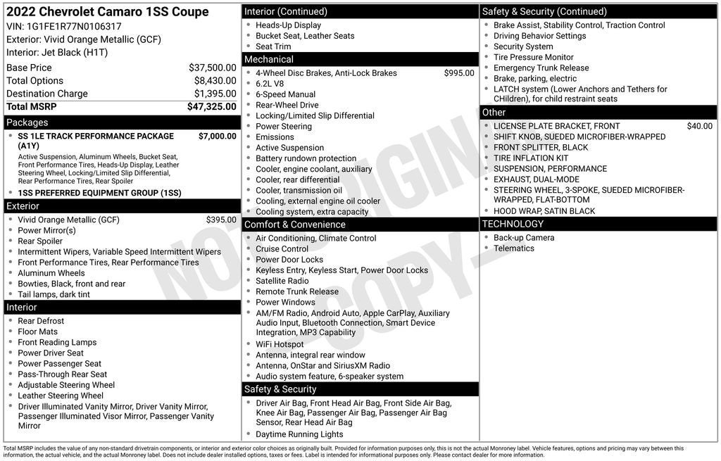 2022 Chevrolet Camaro 1SS