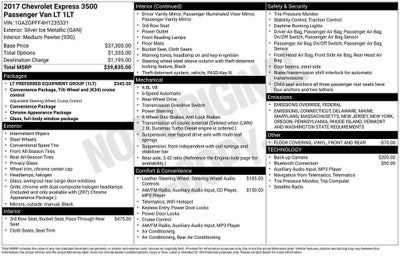 2017 Chevrolet Express Passenger 3500 LT