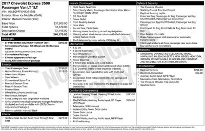 2017 Chevrolet Express Passenger 3500 LT