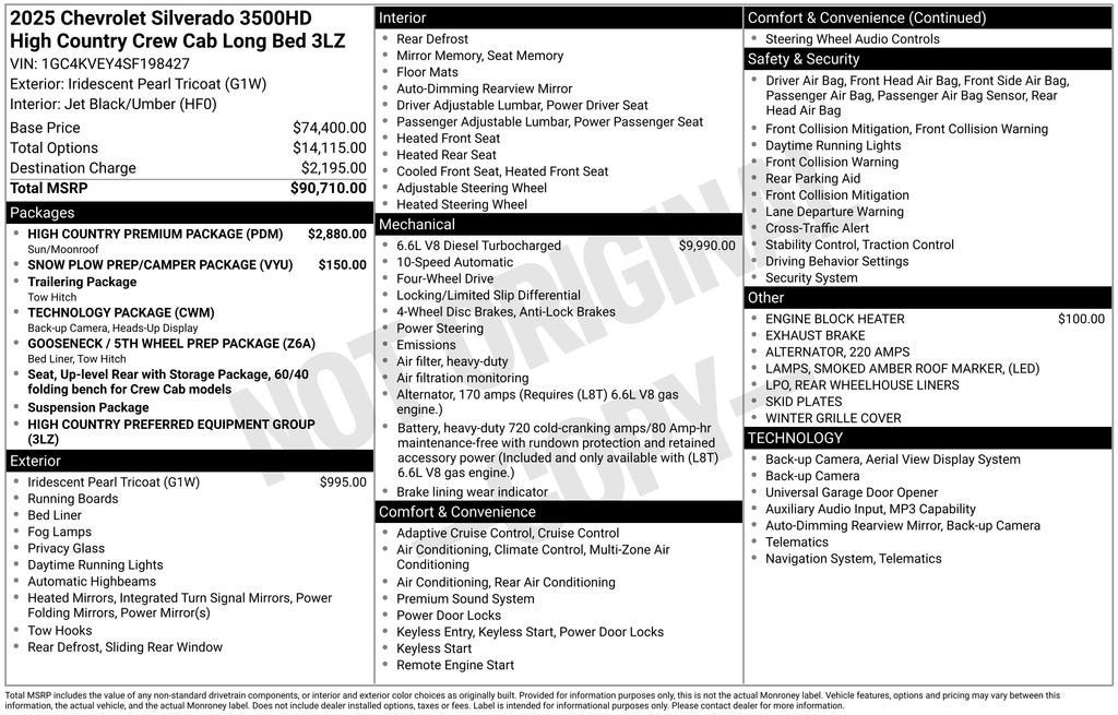 2025 Chevrolet Silverado 3500 HD High Country DRW