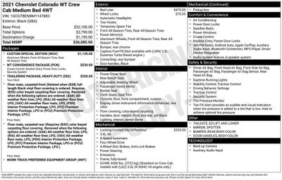 2021 Chevrolet Colorado 4WD Work Truck