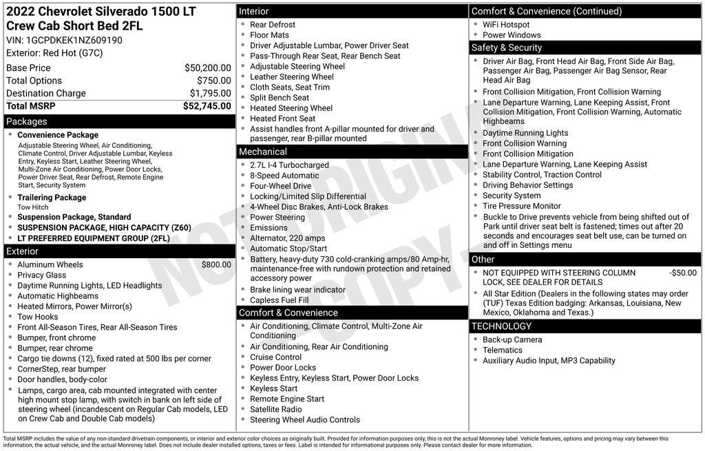 2022 Chevrolet Silverado 1500 LT (2FL)