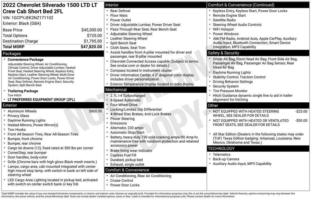 2022 Chevrolet Silverado 1500 LTD LT (2FL)