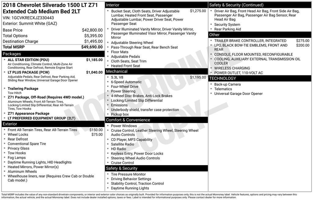2018 Chevrolet Silverado 1500 LT