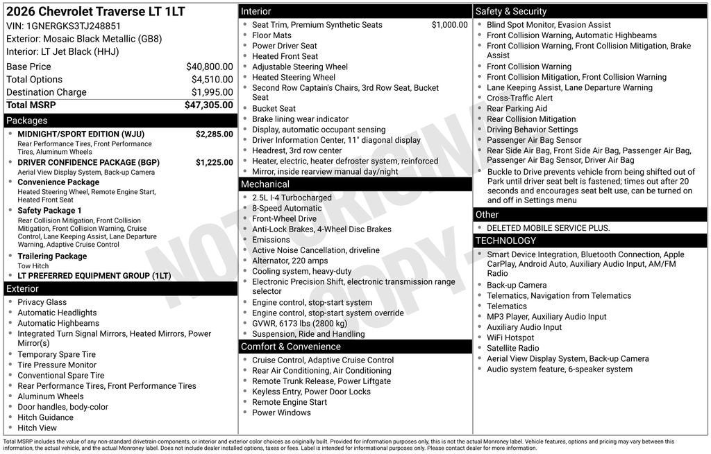 2026 Chevrolet Traverse LT