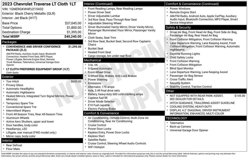 2023 Chevrolet Traverse LT Cloth