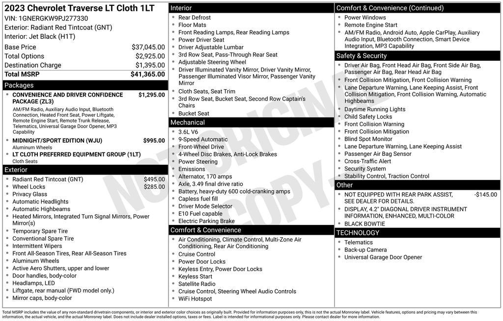 2023 Chevrolet Traverse LT Cloth