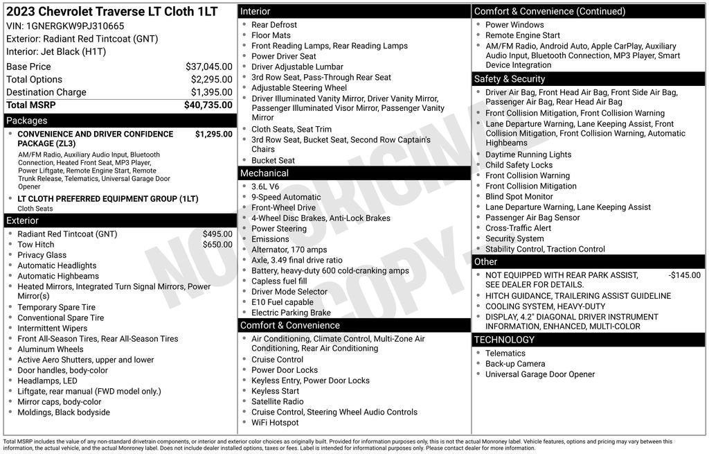 2023 Chevrolet Traverse LT Cloth