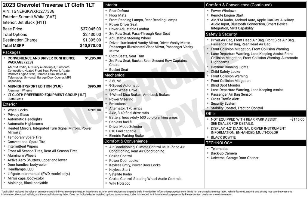 2023 Chevrolet Traverse LT Cloth