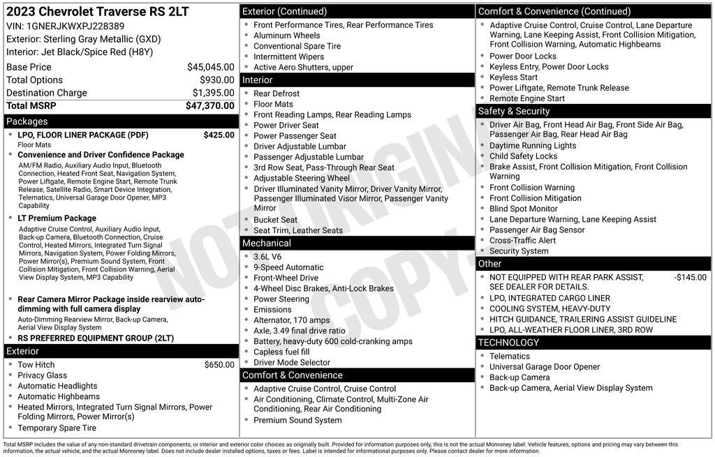 2023 Chevrolet Traverse RS