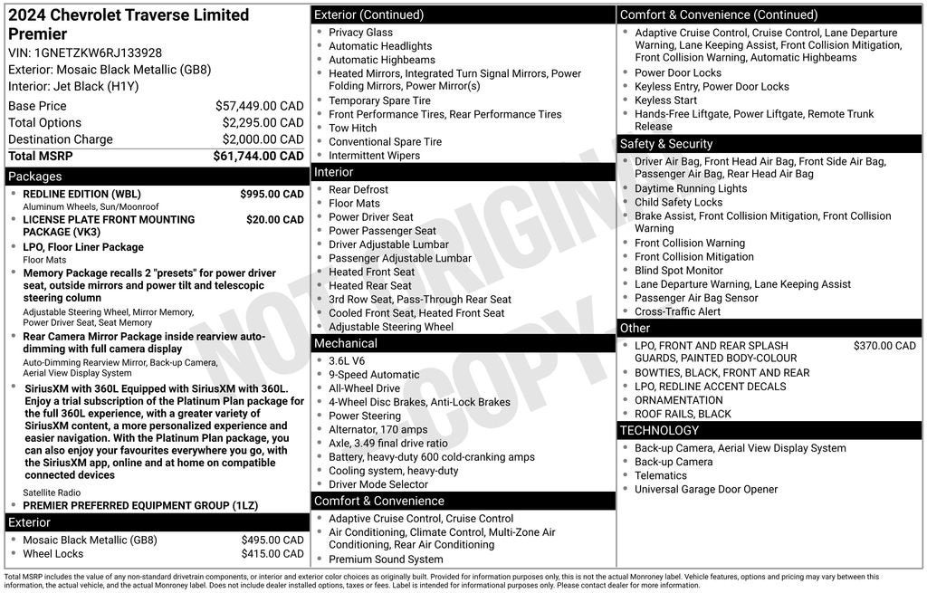 2024 Chevrolet Traverse Limited Premier