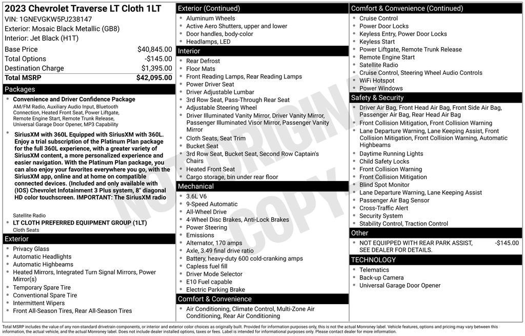 2023 Chevrolet Traverse LT Cloth