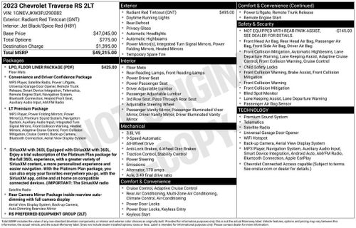 2023 Chevrolet Traverse RS