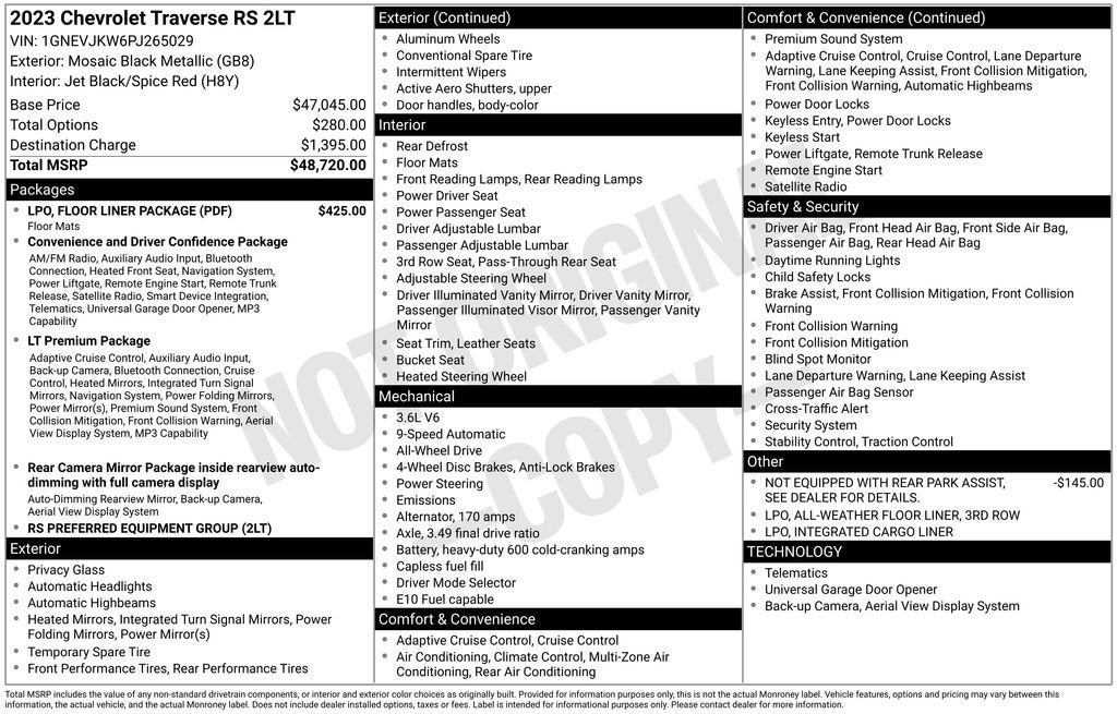2023 Chevrolet Traverse RS