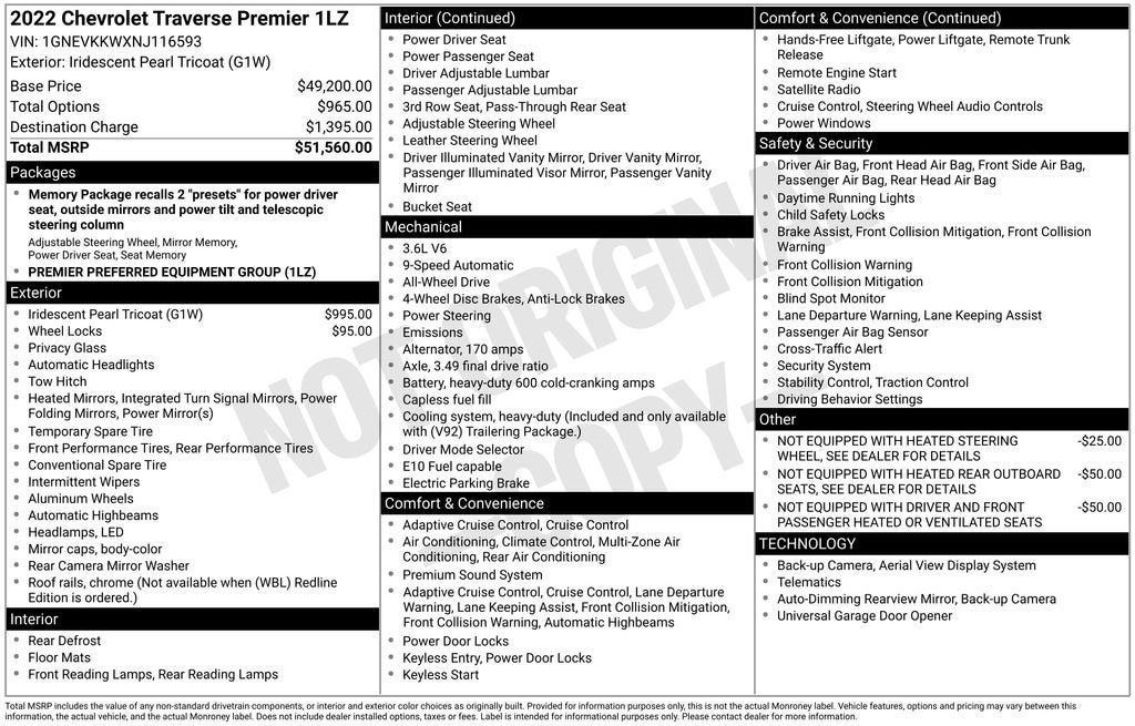 2022 Chevrolet Traverse Premier