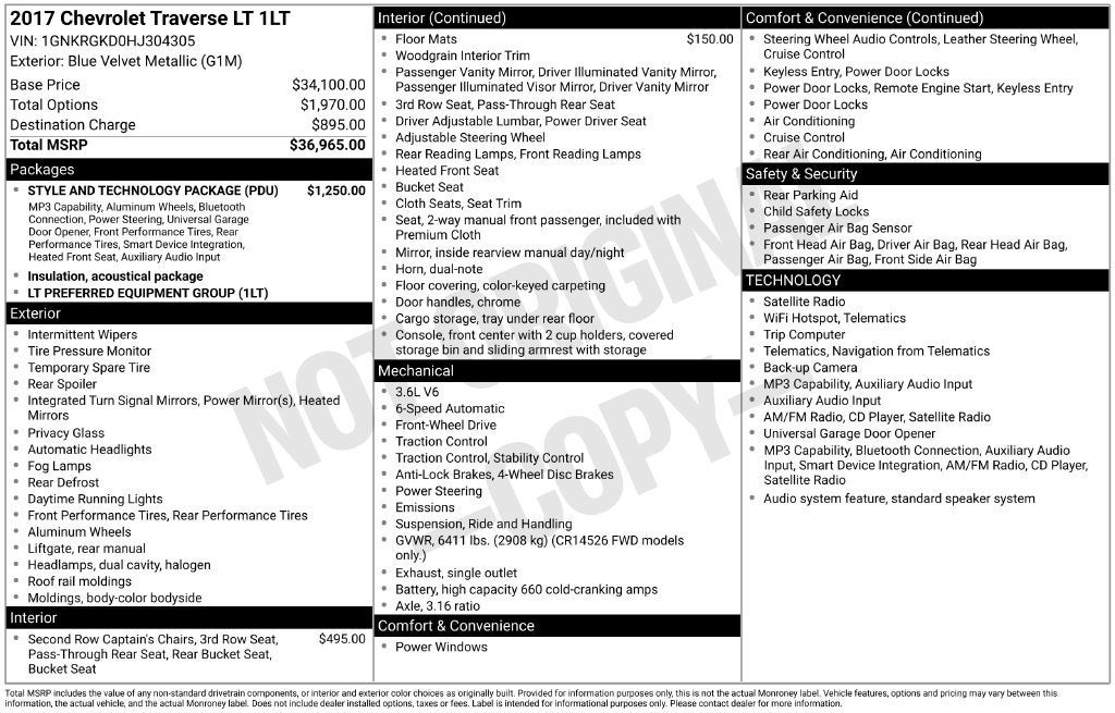 2017 Chevrolet Traverse LT