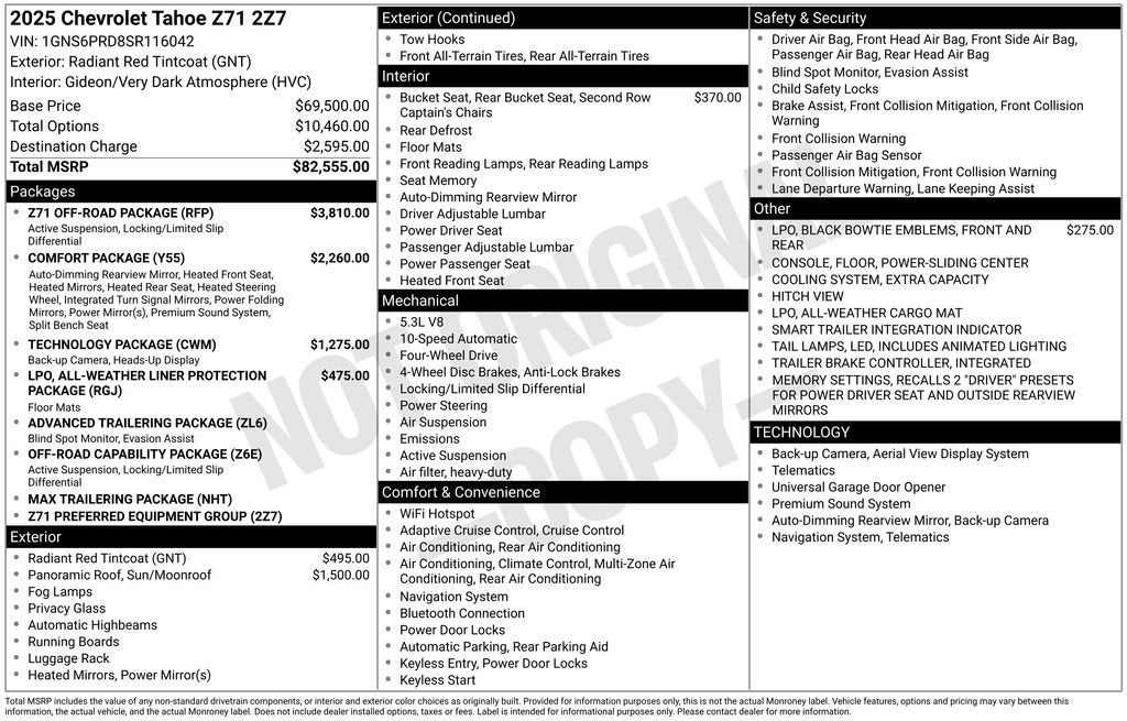2025 Chevrolet Tahoe Z71