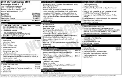 2017 Chevrolet Express Passenger 2500 LS