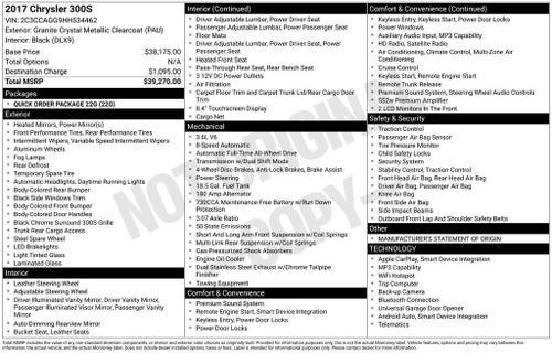 2017 Chrysler 300 300S AWD