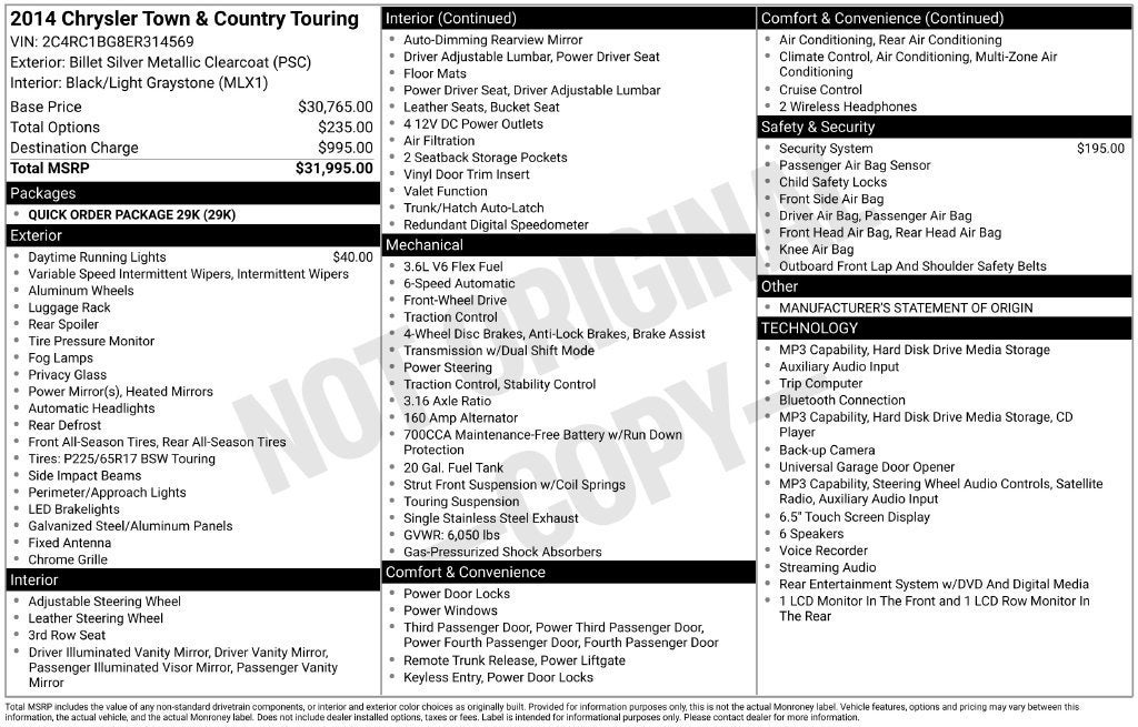 2014 Chrysler Town & Country Touring