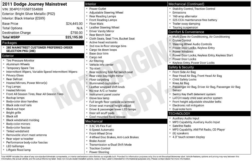 2011 Dodge Journey Mainstreet