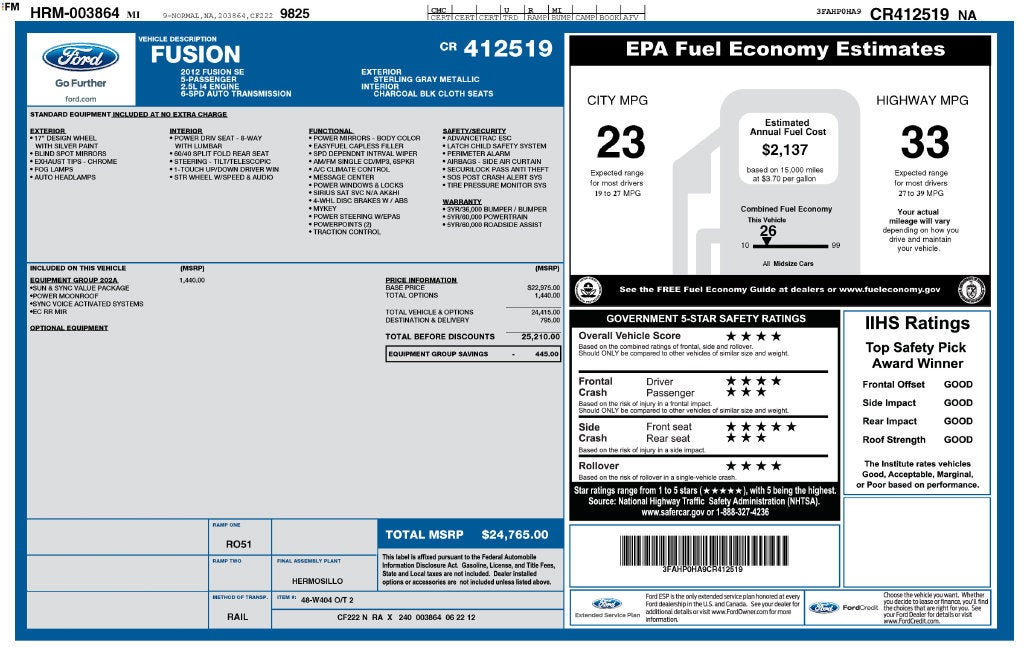 2012 Ford Fusion SE