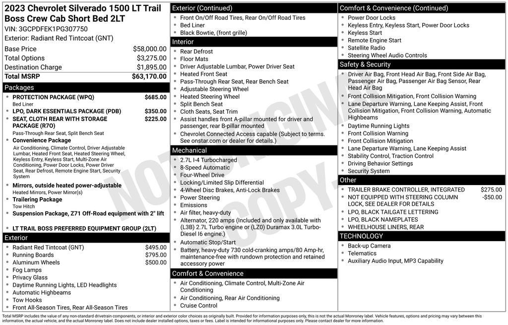 2023 Chevrolet Silverado 1500 LT Trail Boss