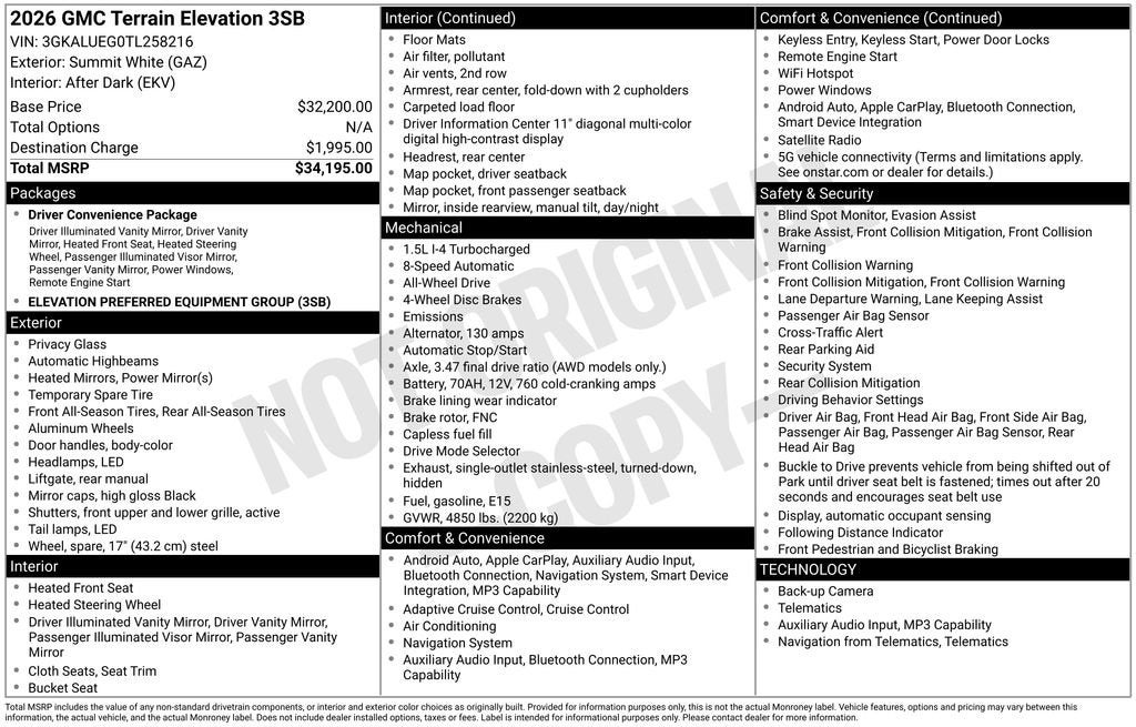 2026 GMC Terrain Elevation