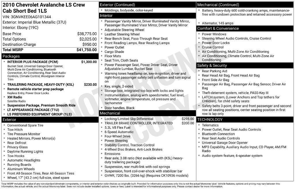 2010 Chevrolet Avalanche LS