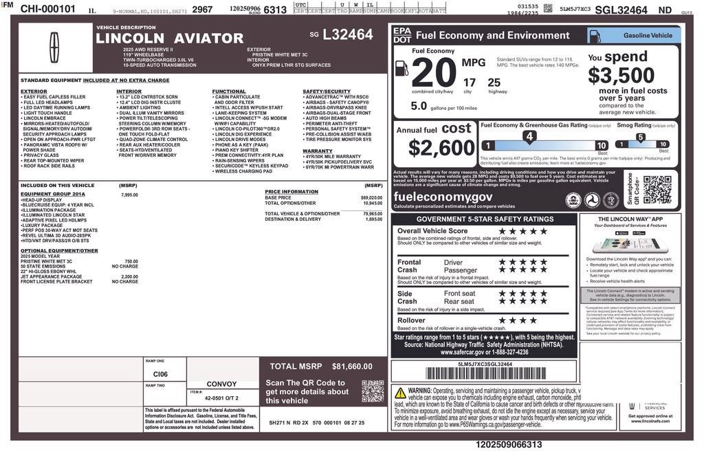 2025 Lincoln Aviator Reserve