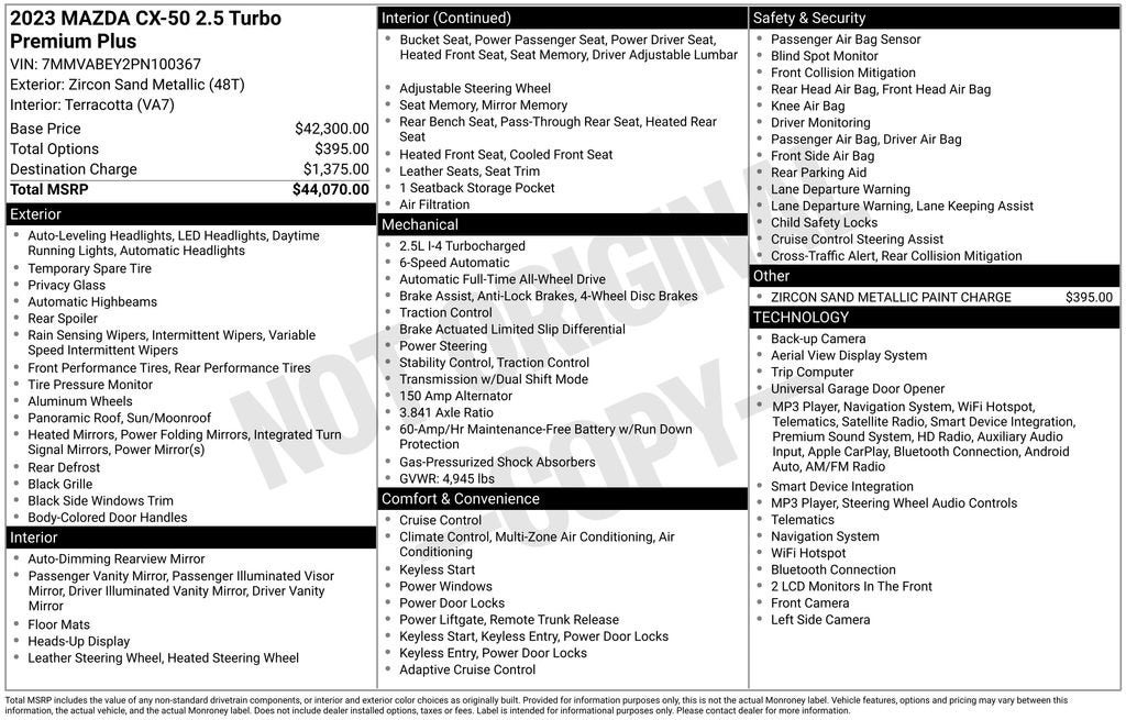 2023 Mazda Mazda CX-50 2.5 Turbo Premium Plus