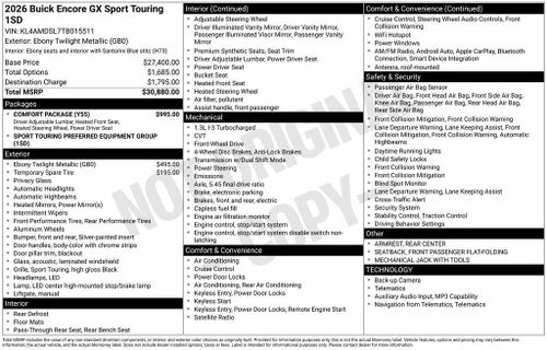 2026 Buick Encore GX Sport Touring