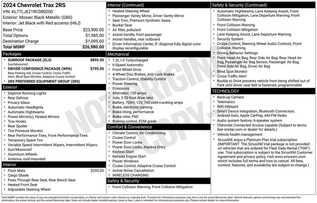 2024 Chevrolet Trax 2RS