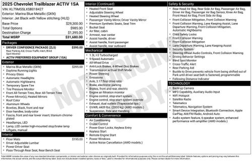 2025 Chevrolet Trailblazer ACTIV