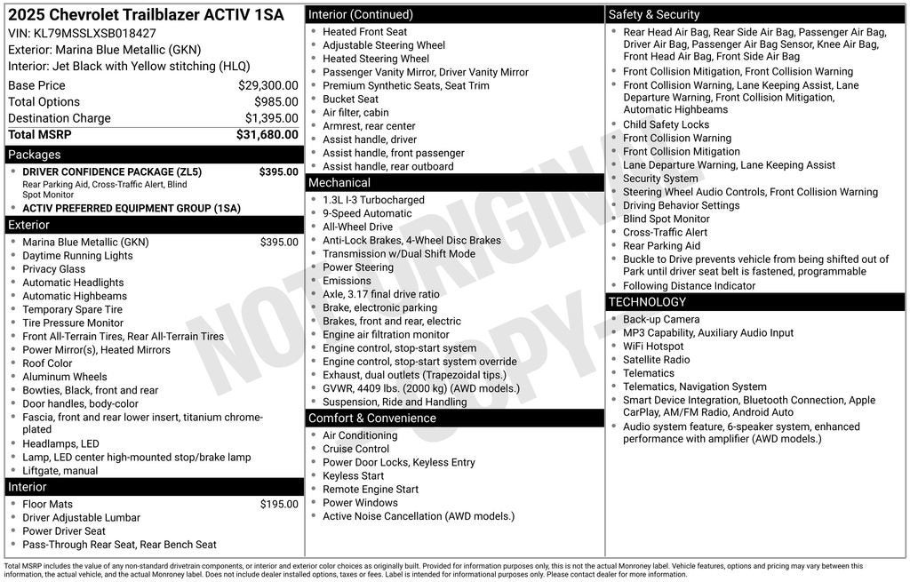 2025 Chevrolet Trailblazer ACTIV