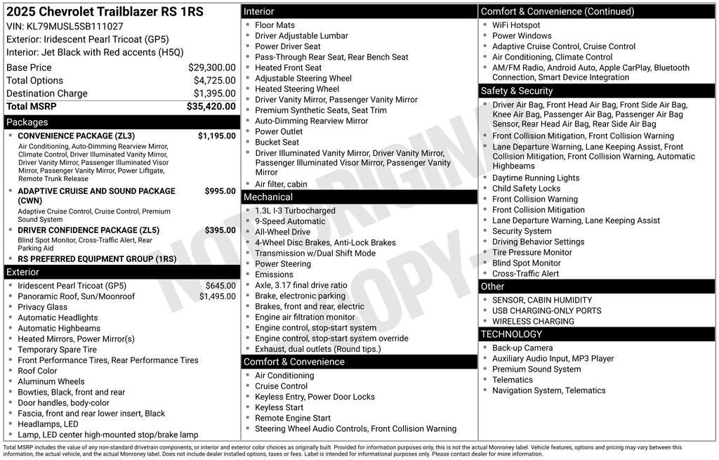 2025 Chevrolet Trailblazer RS