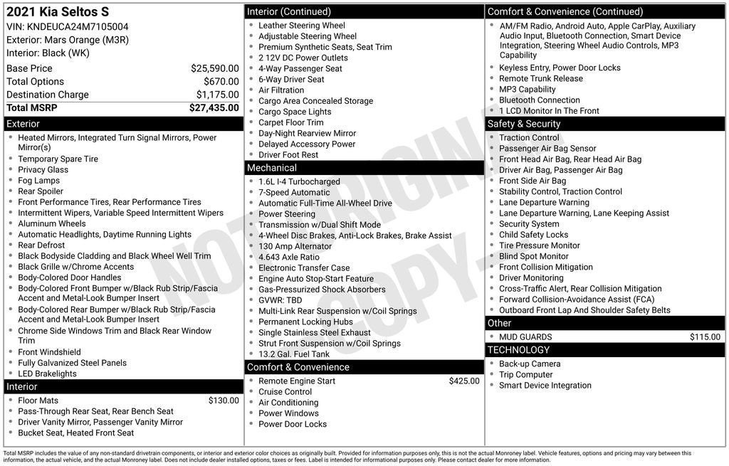 2021 Kia Seltos S Turbo