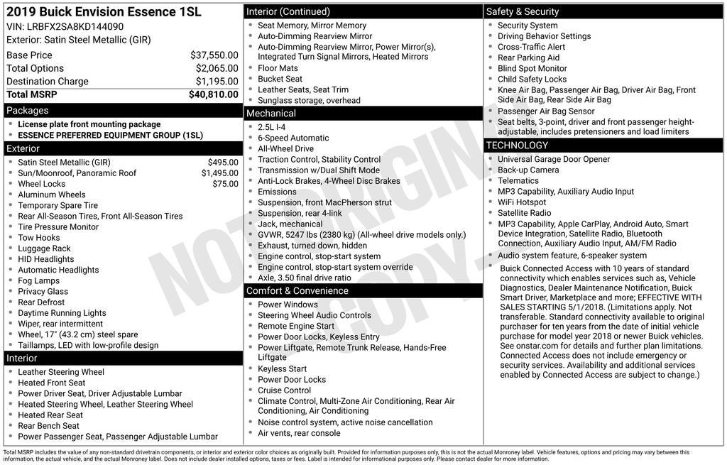 2019 Buick Envision Essence