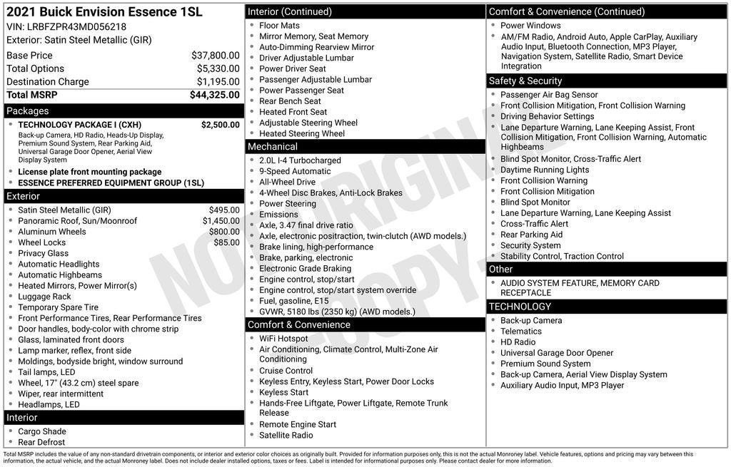 2021 Buick Envision Essence