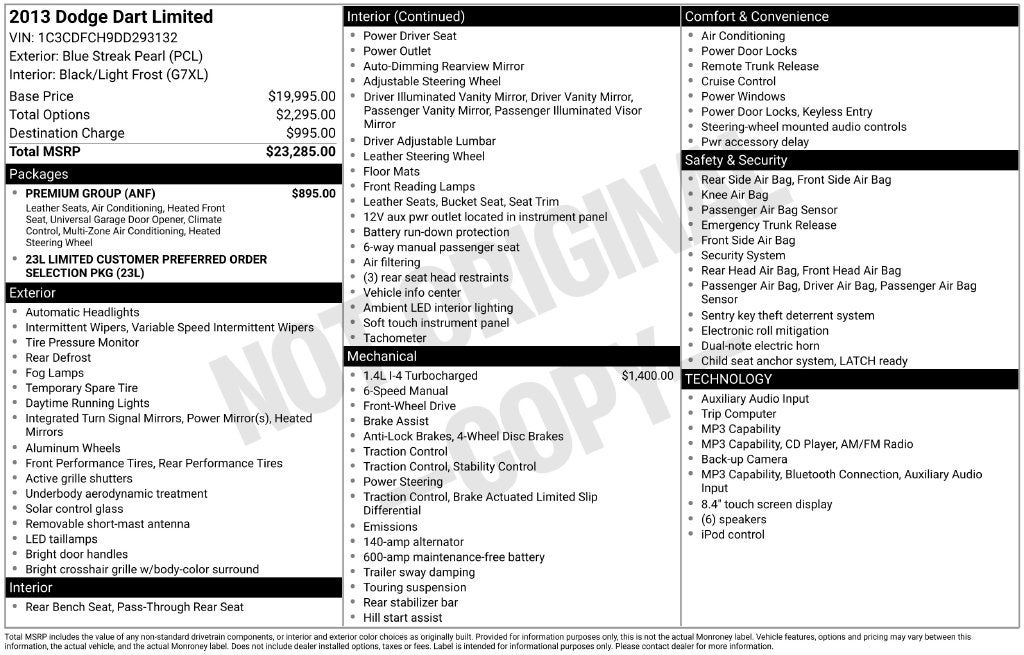 2013 Dodge Dart Limited