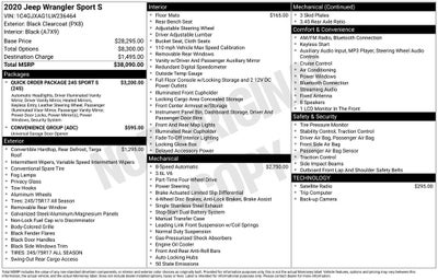 2020 Jeep Wrangler Sport S