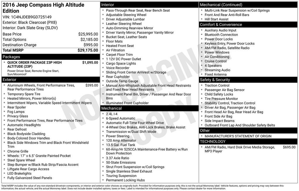 2016 Jeep Compass High Altitude