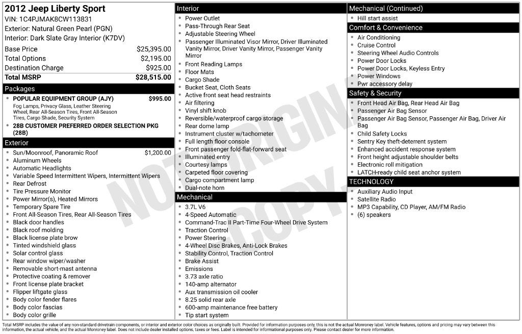 2012 Jeep Liberty Sport