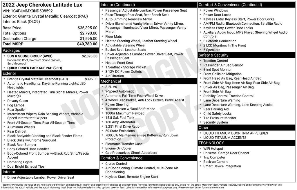 2022 Jeep Cherokee Latitude Lux