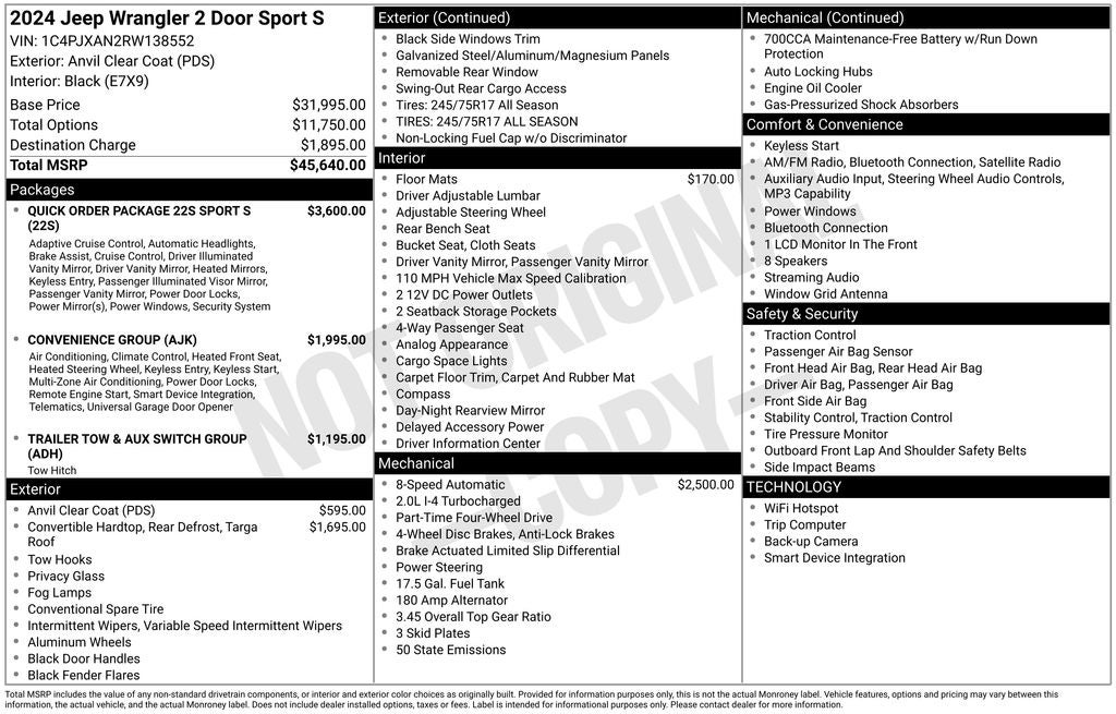 2024 Jeep Wrangler Sport S