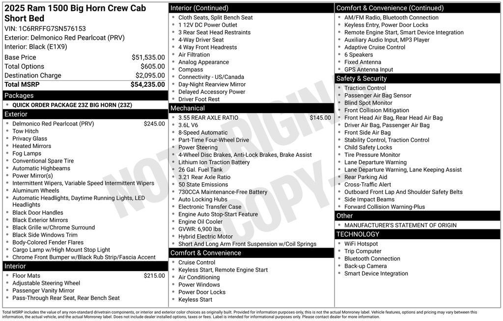 2025 RAM 1500 Big Horn/Lone Star
