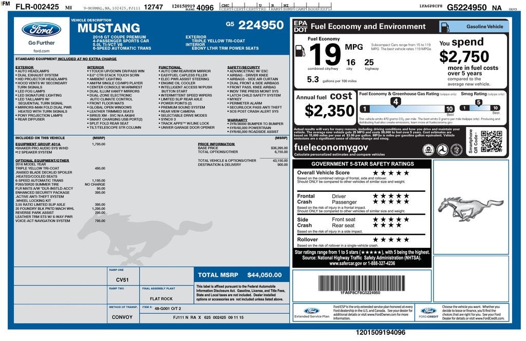 2016 Ford Mustang GT Premium