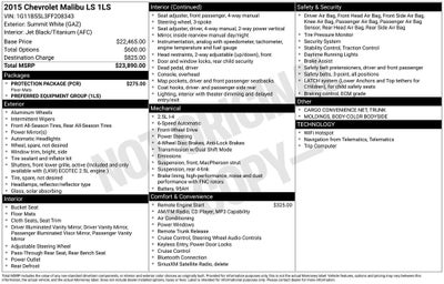 2015 Chevrolet Malibu LS 1LS